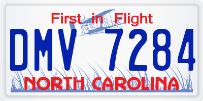 NC license plate DMV7284