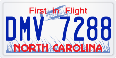 NC license plate DMV7288