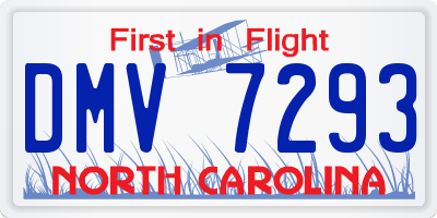 NC license plate DMV7293