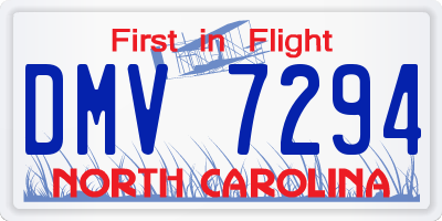 NC license plate DMV7294