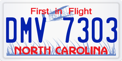 NC license plate DMV7303