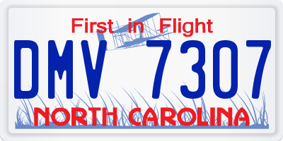 NC license plate DMV7307