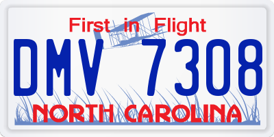 NC license plate DMV7308