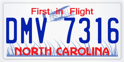 NC license plate DMV7316