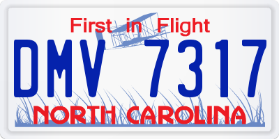 NC license plate DMV7317