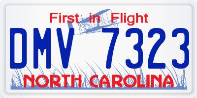 NC license plate DMV7323