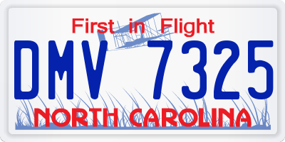 NC license plate DMV7325
