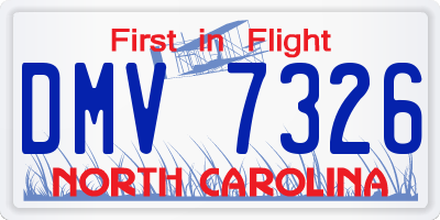 NC license plate DMV7326