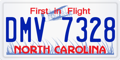 NC license plate DMV7328