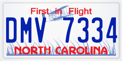 NC license plate DMV7334