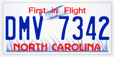 NC license plate DMV7342