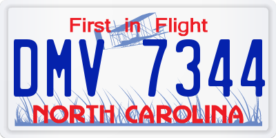NC license plate DMV7344