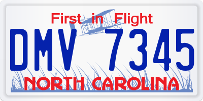 NC license plate DMV7345