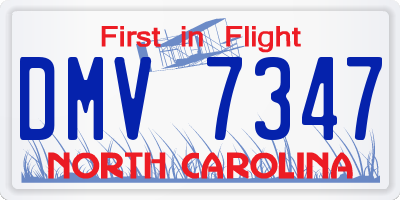 NC license plate DMV7347