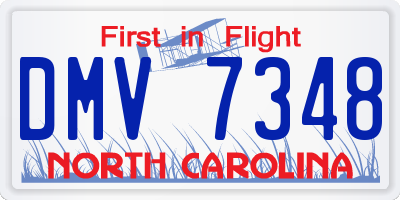 NC license plate DMV7348