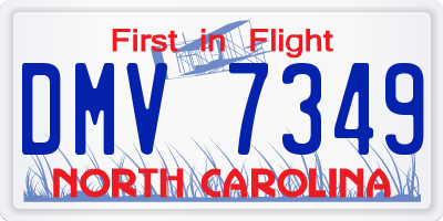 NC license plate DMV7349