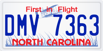 NC license plate DMV7363
