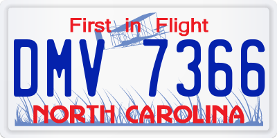 NC license plate DMV7366