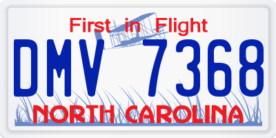NC license plate DMV7368