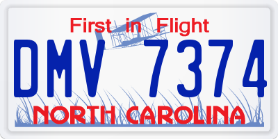 NC license plate DMV7374
