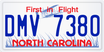 NC license plate DMV7380