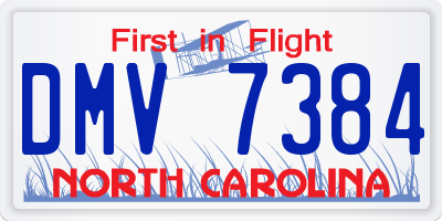 NC license plate DMV7384