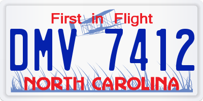 NC license plate DMV7412