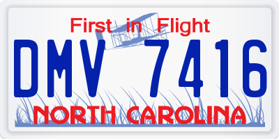 NC license plate DMV7416