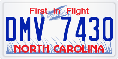 NC license plate DMV7430