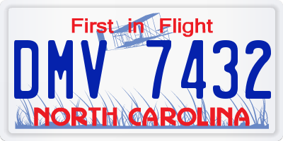 NC license plate DMV7432