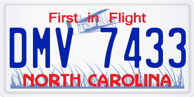 NC license plate DMV7433