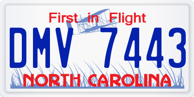 NC license plate DMV7443