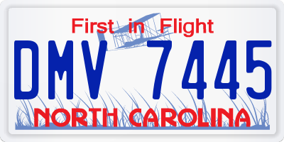 NC license plate DMV7445