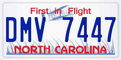 NC license plate DMV7447