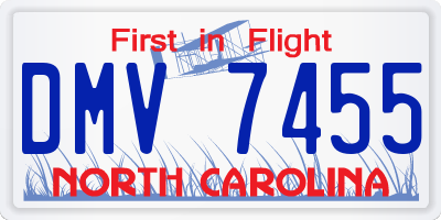 NC license plate DMV7455