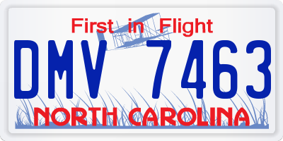 NC license plate DMV7463