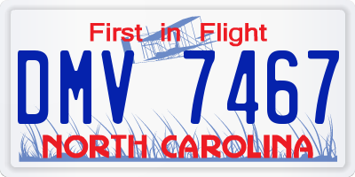 NC license plate DMV7467