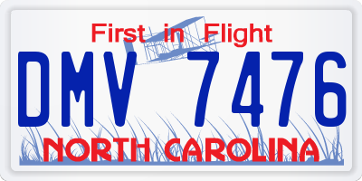 NC license plate DMV7476