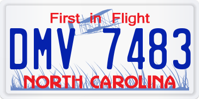 NC license plate DMV7483