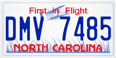 NC license plate DMV7485