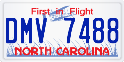 NC license plate DMV7488