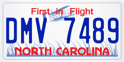 NC license plate DMV7489