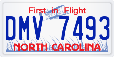 NC license plate DMV7493