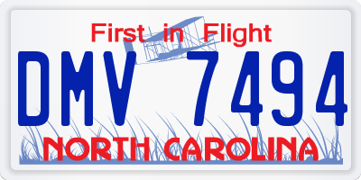 NC license plate DMV7494
