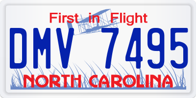 NC license plate DMV7495