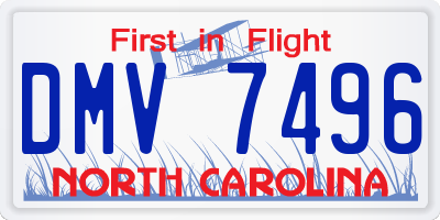 NC license plate DMV7496