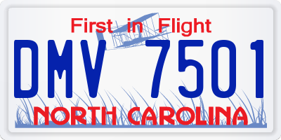 NC license plate DMV7501
