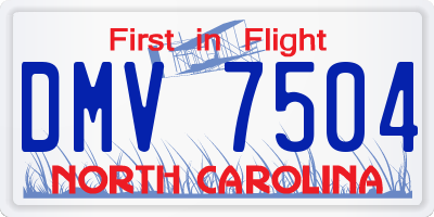 NC license plate DMV7504