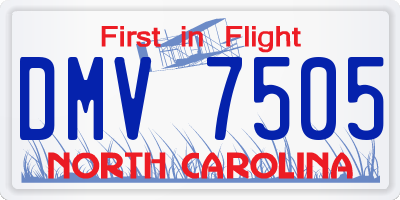NC license plate DMV7505