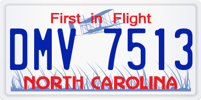 NC license plate DMV7513